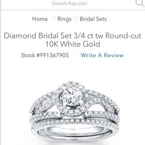 3/4 ct Diamond round cut Bridal Set White Gold New